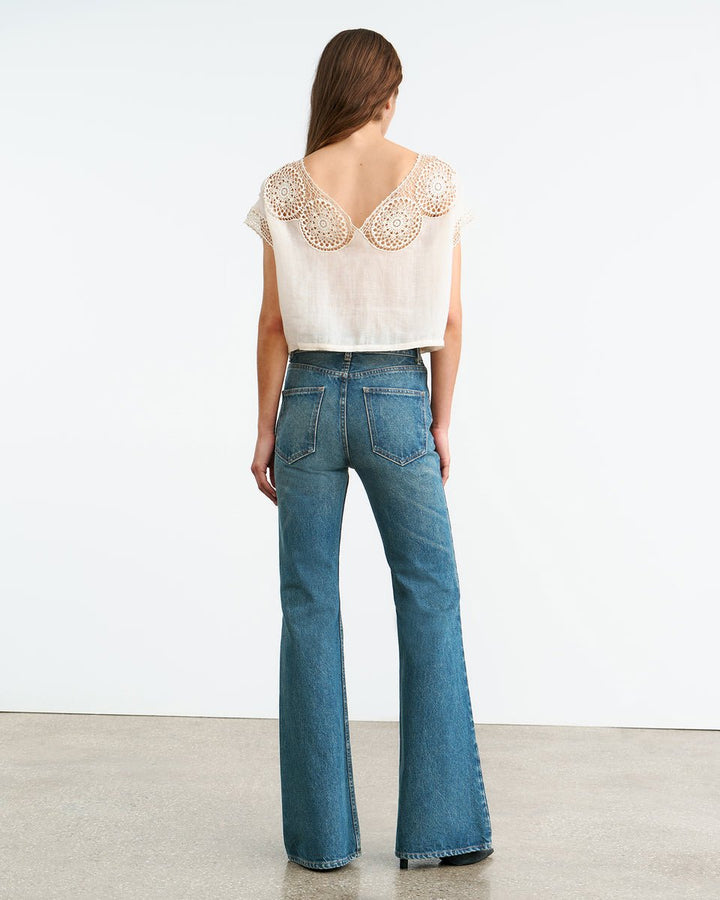 Nili Lotan - Caila Top in Ivory - Kalifornia Jean Bar