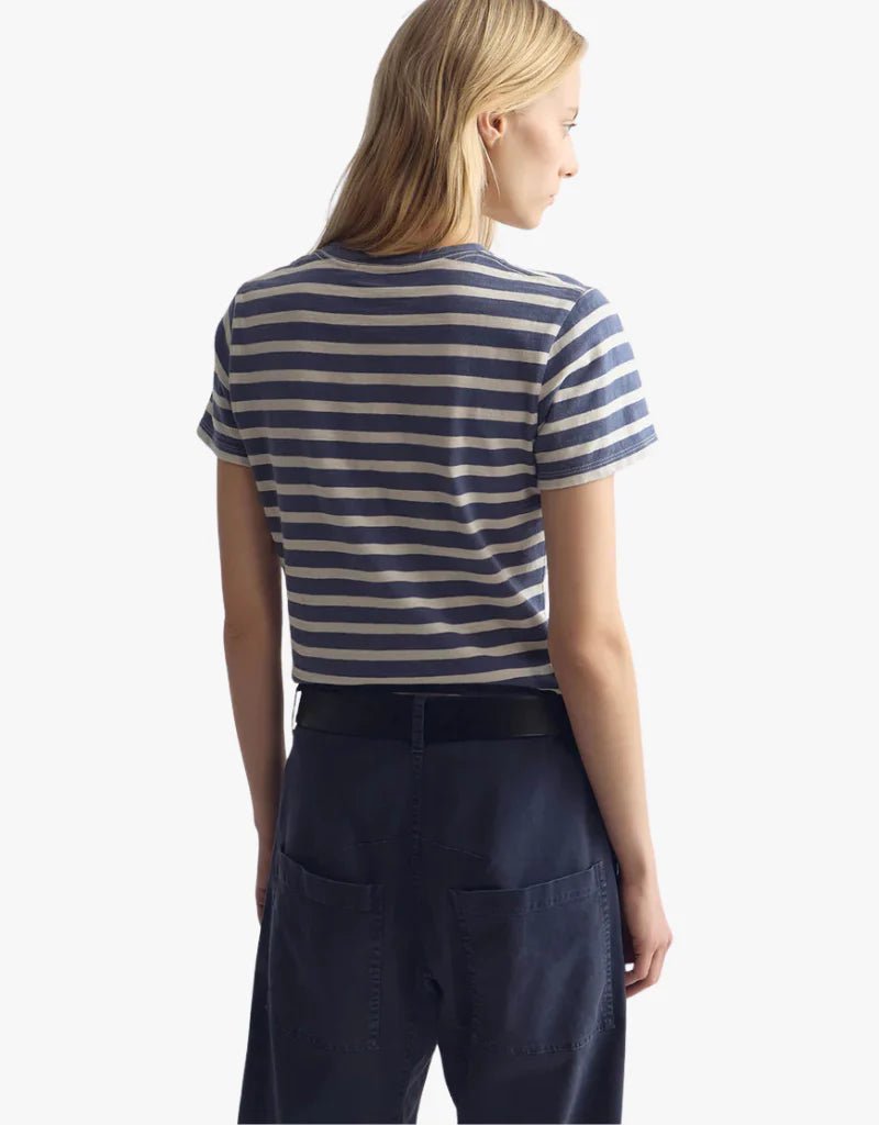 Nili Lotan - Lana Striped Tee French Blue/Off White - Kalifornia Jean Bar