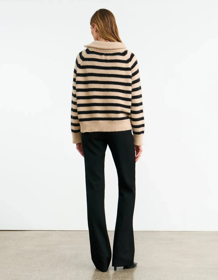 Nili Lotan - Raelynn Stripe Sweater in Parchment/Black Stripe - Kalifornia Jean Bar
