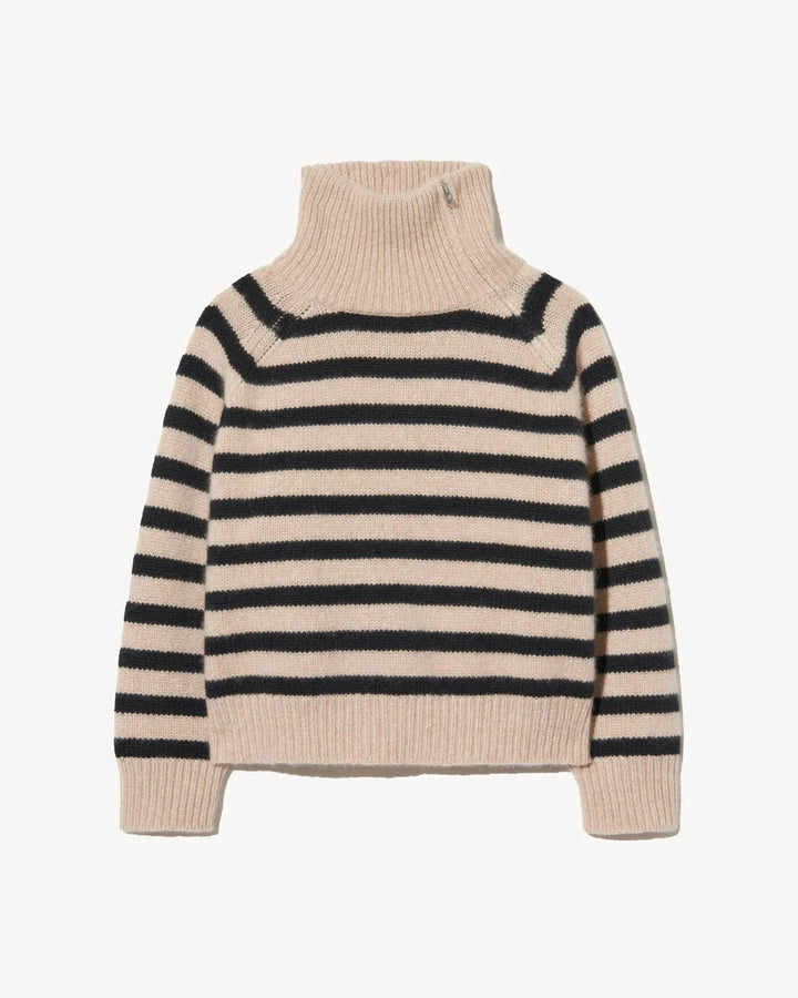 Nili Lotan - Raelynn Stripe Sweater in Parchment/Black Stripe - Kalifornia Jean Bar