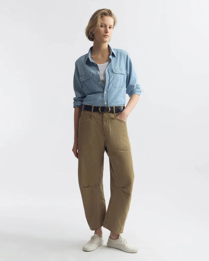 Nili Lotan - Shon Herringbone Pant French Khaki - Kalifornia Jean Bar