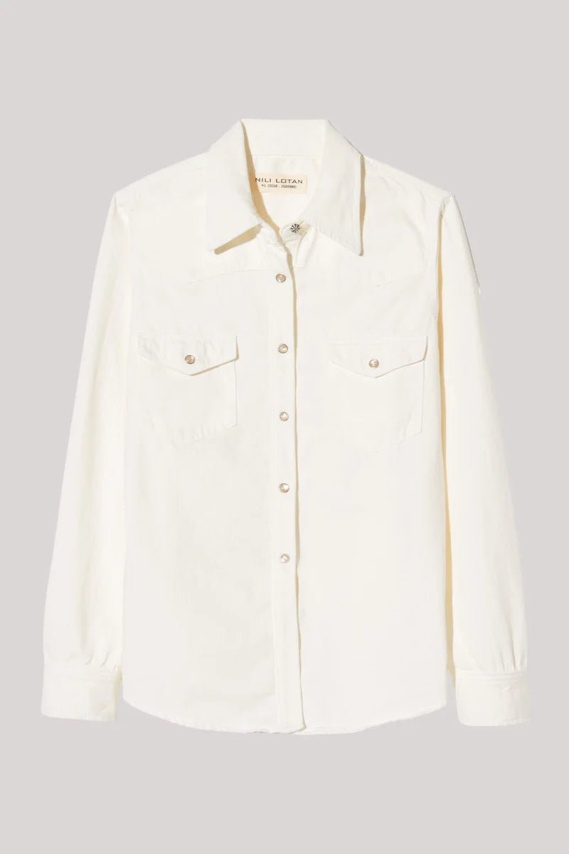 Nili Lotan - Travis Shirt in Cream - Kalifornia Jean Bar