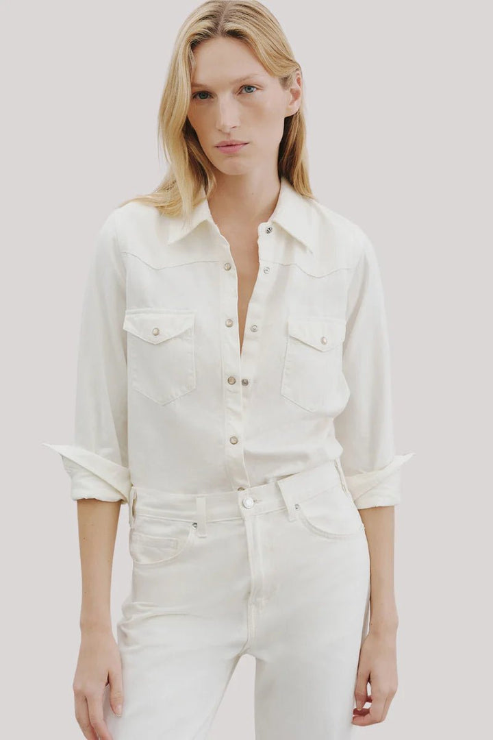 Nili Lotan - Travis Shirt in Cream - Kalifornia Jean Bar