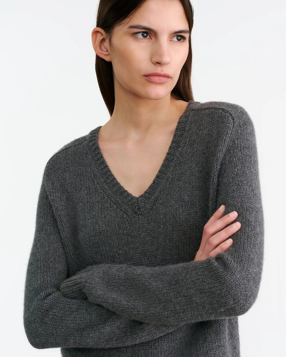 Nili Lotan - Vicki Sweater Dark Charcoal Melange - Kalifornia Jean Bar