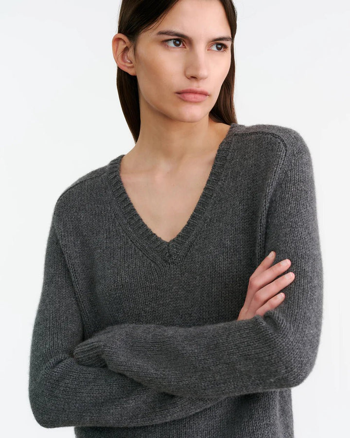 Nili Lotan - Vicki Sweater Dark Charcoal Melange - Kalifornia Jean Bar