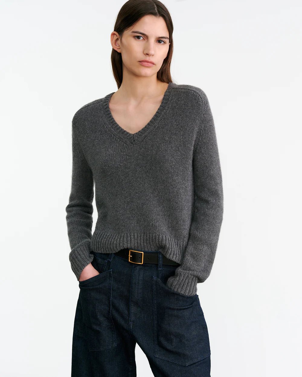 Nili Lotan - Vicki Sweater Dark Charcoal Melange - Kalifornia Jean Bar