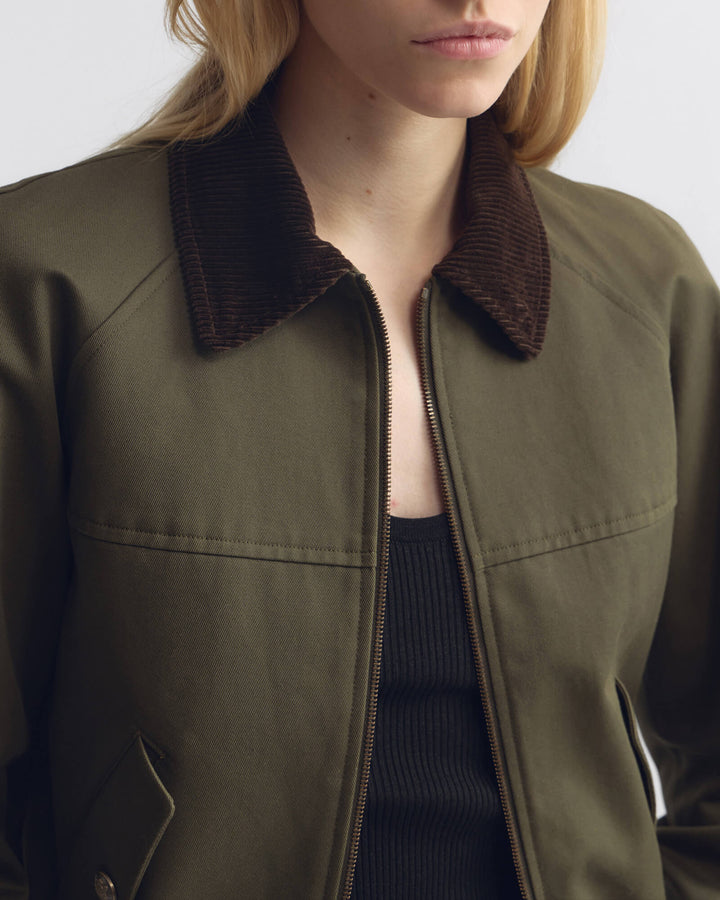 Nili Lotan - Victor Army Green Bomber Jacket - Kalifornia Jean Bar