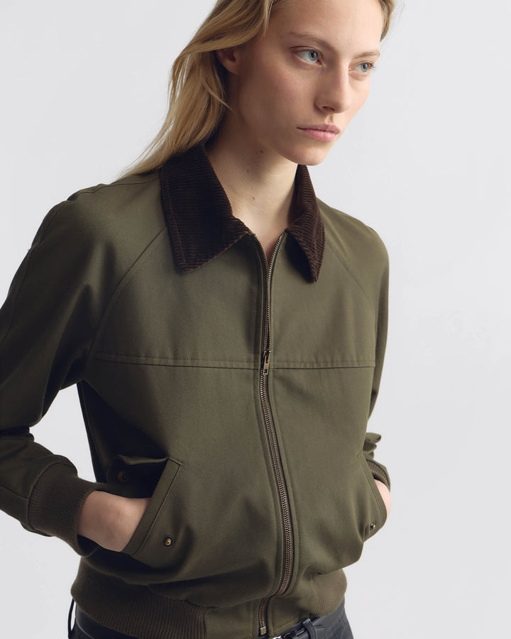 Nili Lotan - Victor Army Green Bomber Jacket - Kalifornia Jean Bar