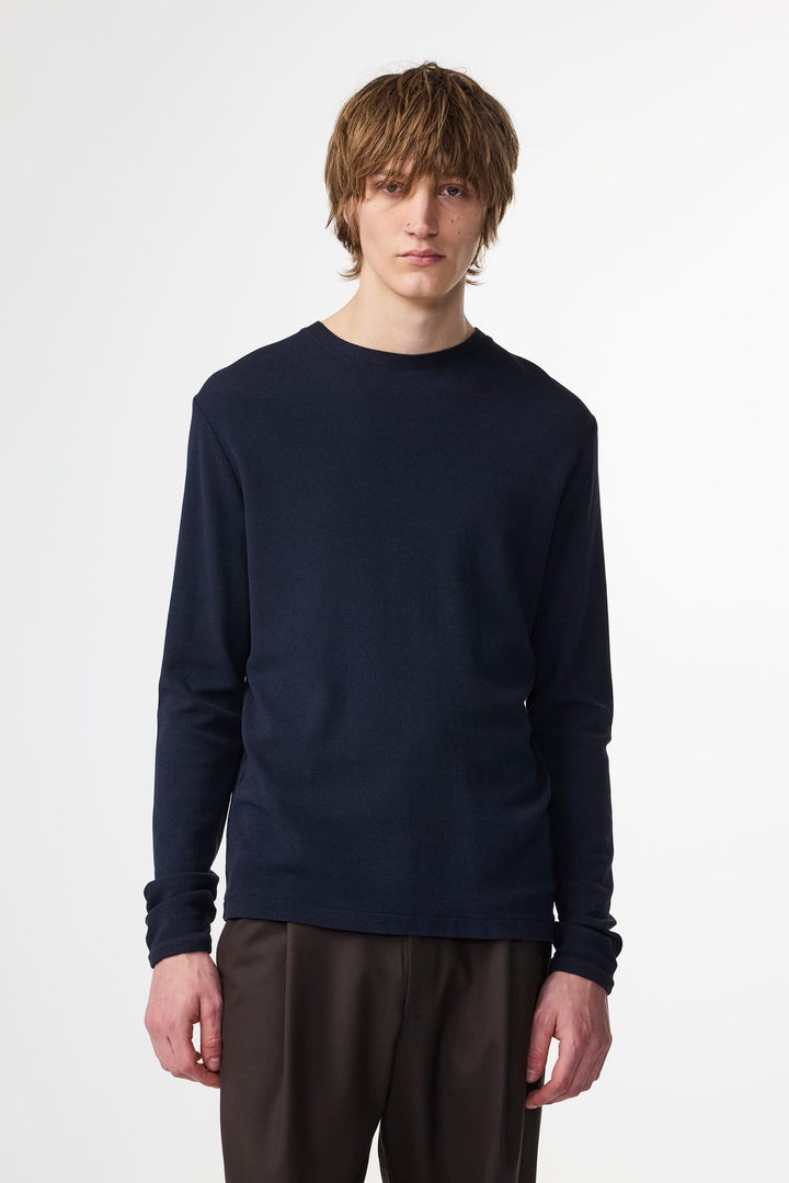 NN. 07 - Clive Waffle Knit Tee Navy - Kalifornia Jean Bar