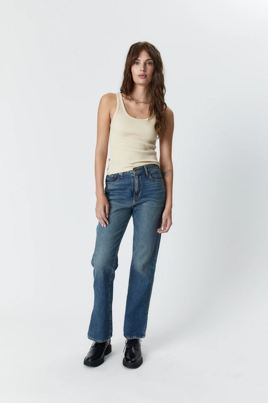 NSF - Clarke Mid Rise Slit Side Jean in Citrus - Kalifornia Jean BarNSF - Clarke Mid Rise Slit Side Jean in Citrus