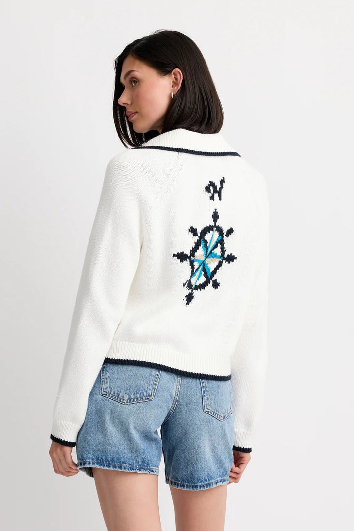 One Grey Day - Catalina Zip Jacket White Combo - Kalifornia Jean Bar