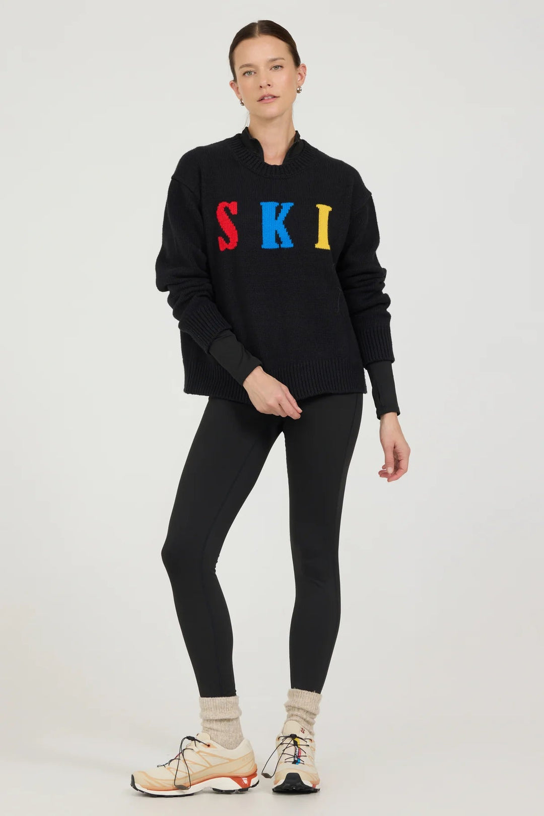 One Grey Day - Classic Ski Crewneck Black Combo - Kalifornia Jean Bar