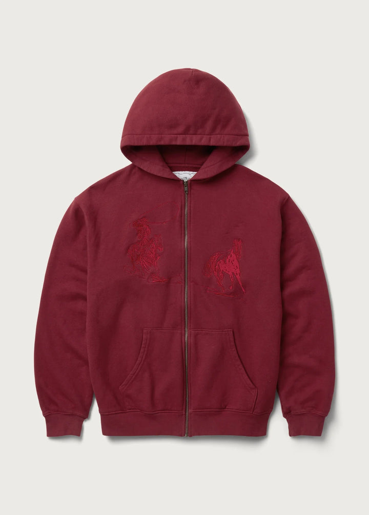 One of These Days - Burgundy Into The Distance Zip Hoodie - Kalifornia Jean Bar