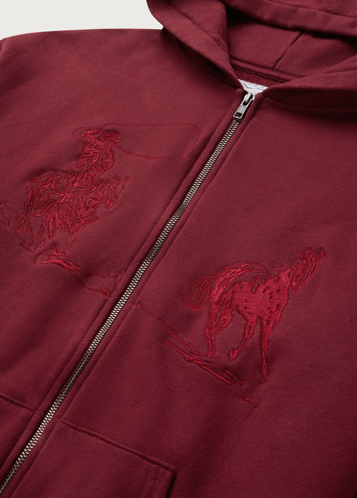 One of These Days - Burgundy Into The Distance Zip Hoodie - Kalifornia Jean Bar