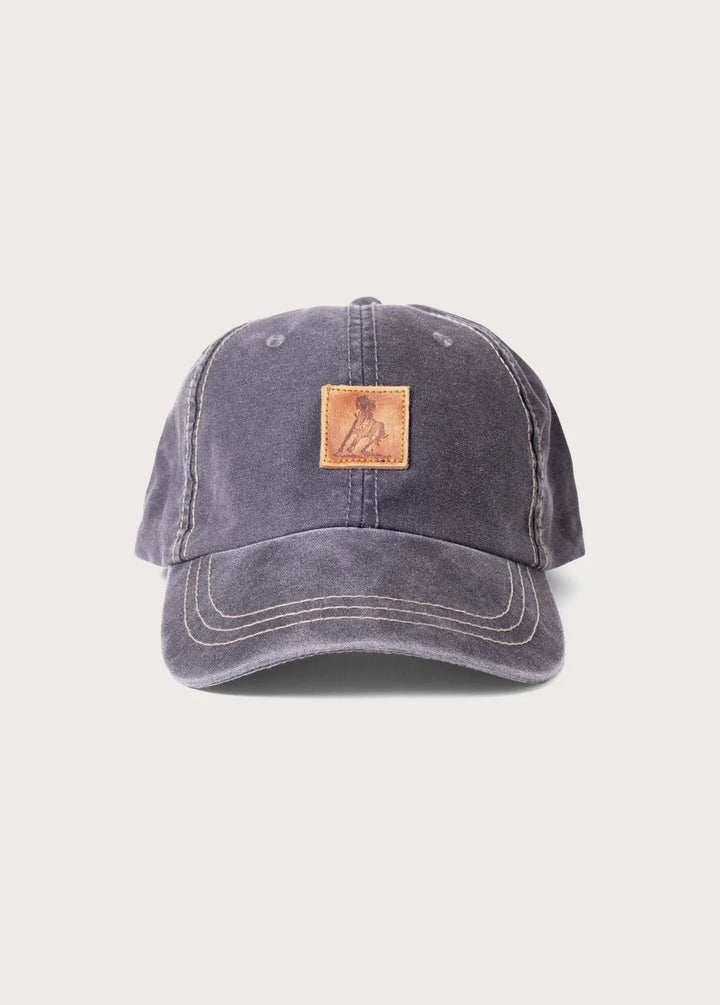 One of These Days - Charcoal Running Horse Leather Patch Hat - Kalifornia Jean Bar