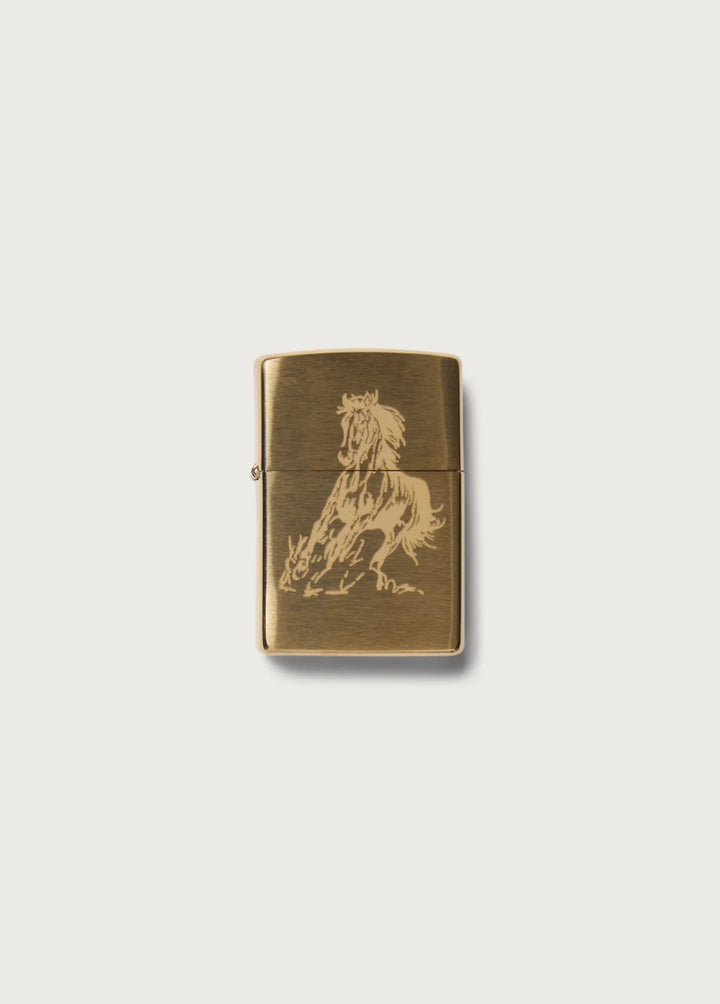 One of These Days - Gold Running Horse Zippo Lighter - Kalifornia Jean Bar