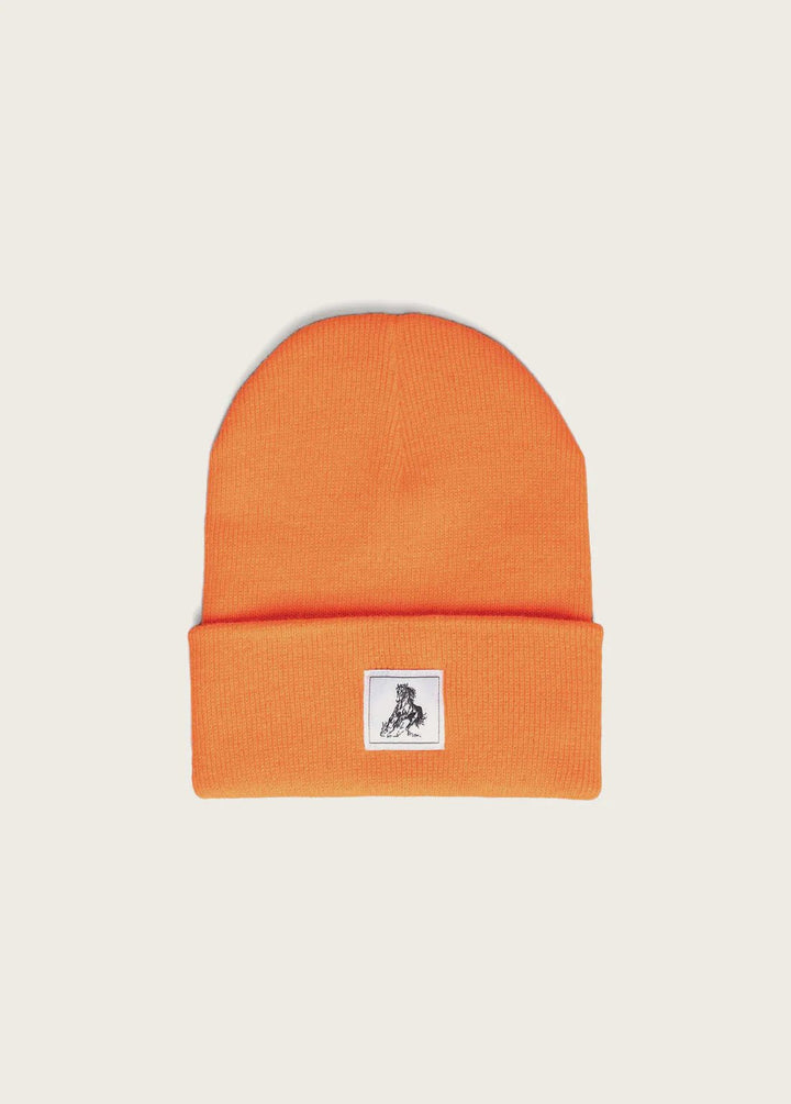 One Of These Days - Hunter Orange Horse Label Beanie - Kalifornia Jean Bar