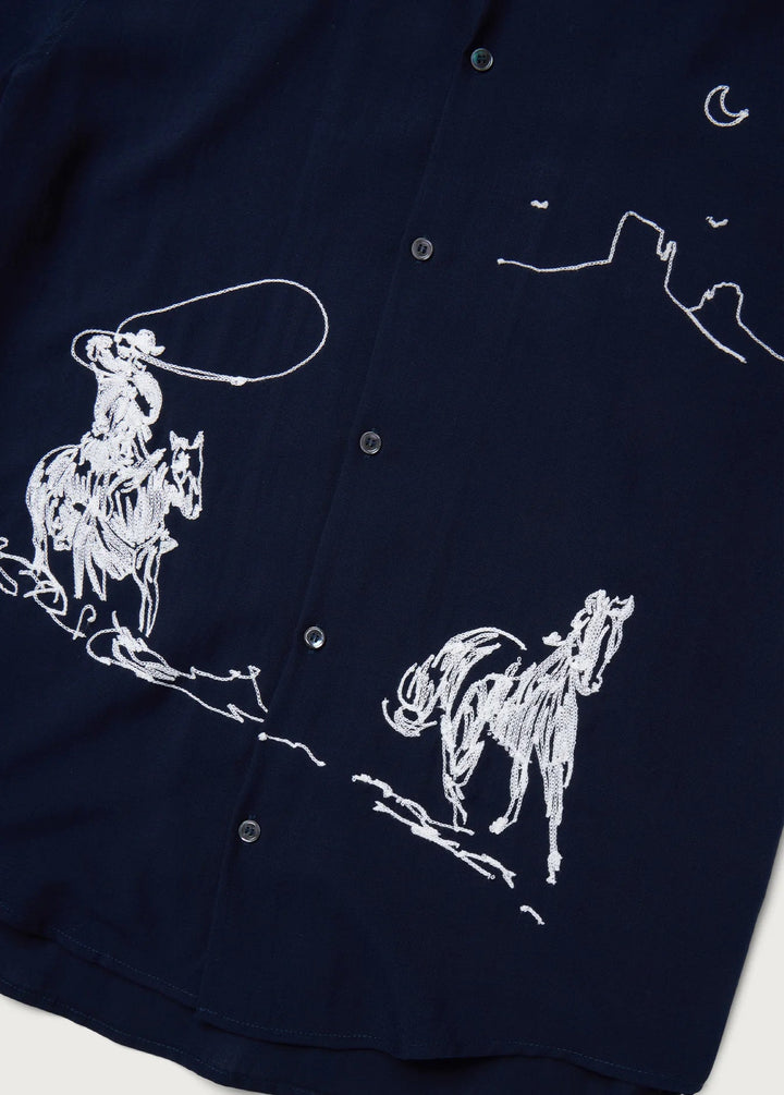 One of These Days - Into The Distance Navy Camp Shirt - Kalifornia Jean Bar