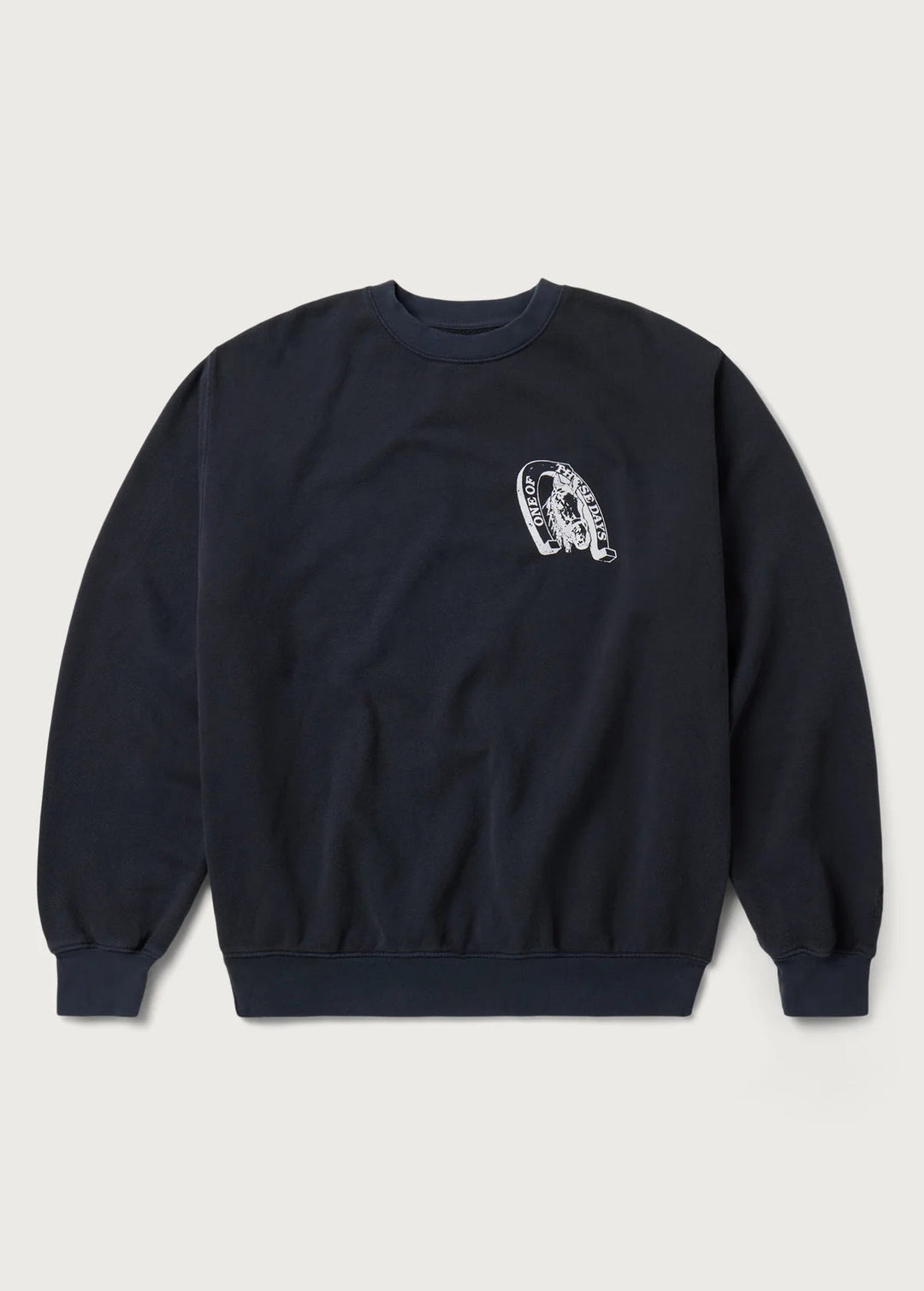 One of These Days - Lucky Number 73 Crewneck Washed Black - Kalifornia Jean Bar One of These Days - Lucky Number 73 Crewneck Washed Black