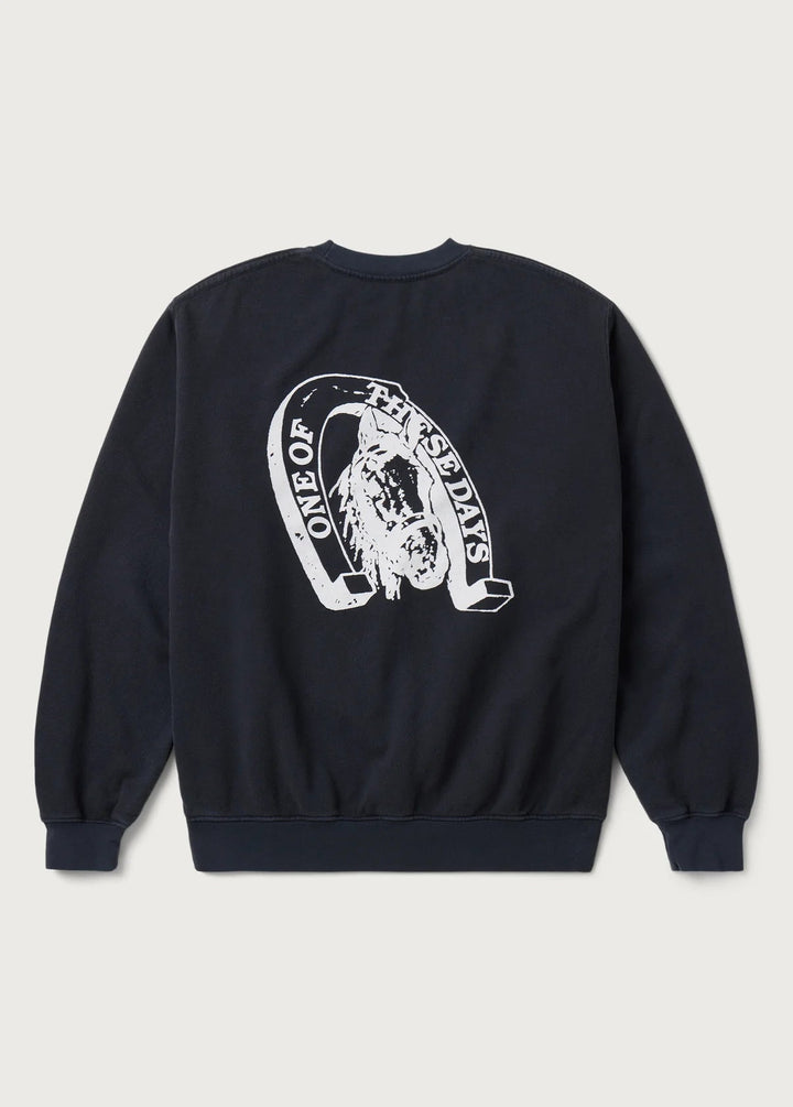 One of These Days - Lucky Number 73 Crewneck Washed Black - Kalifornia Jean Bar One of These Days - Lucky Number 73 Crewneck Washed Black