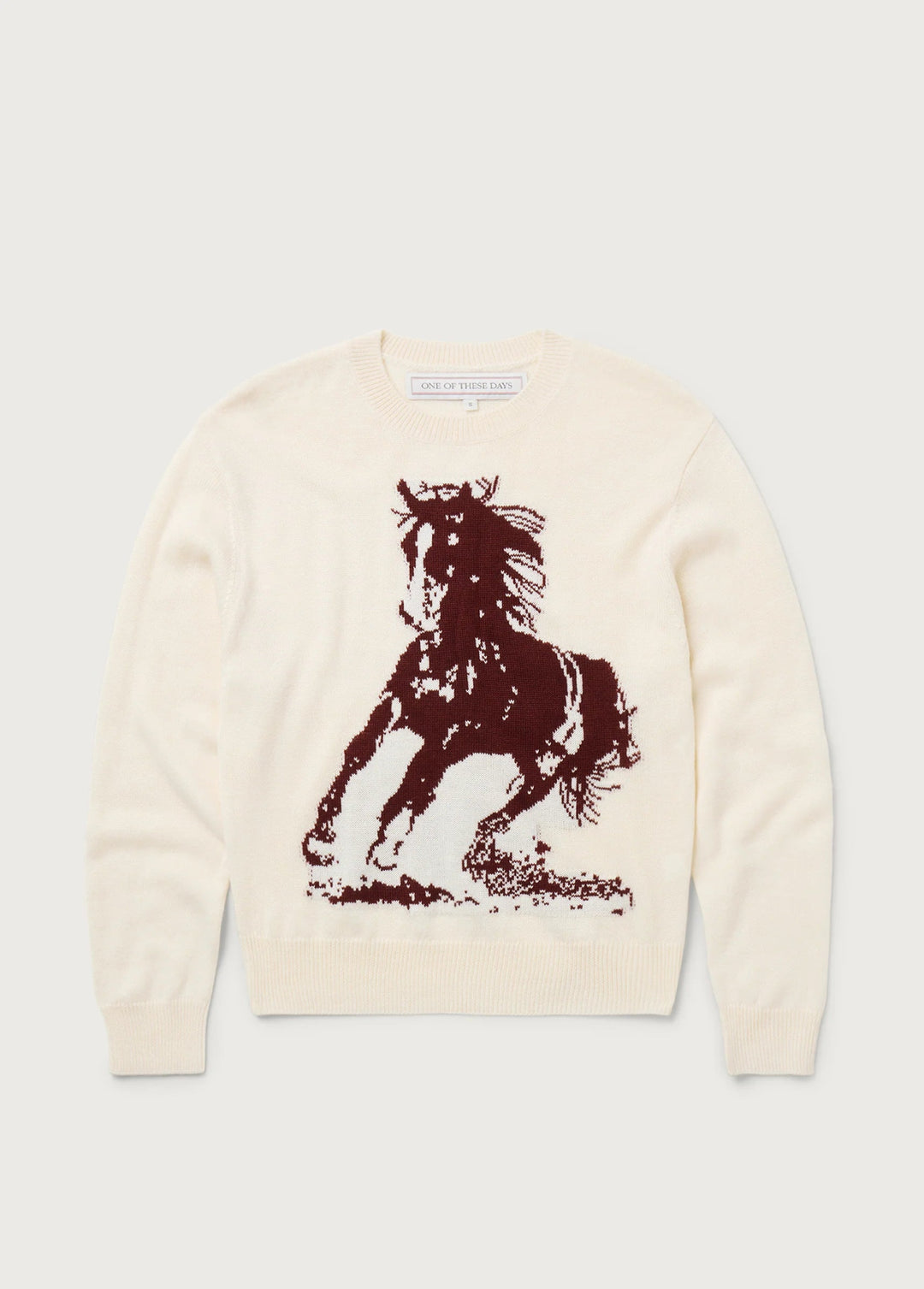 One of These Days - Oatmeal Running Horse Knit Sweater - Kalifornia Jean BarOne of These Days - Oatmeal Running Horse Knit Sweater