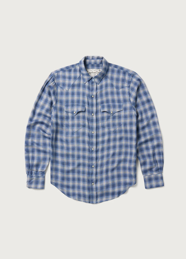 One of These Days - Plaid Western Shirt in Blue - Kalifornia Jean Bar