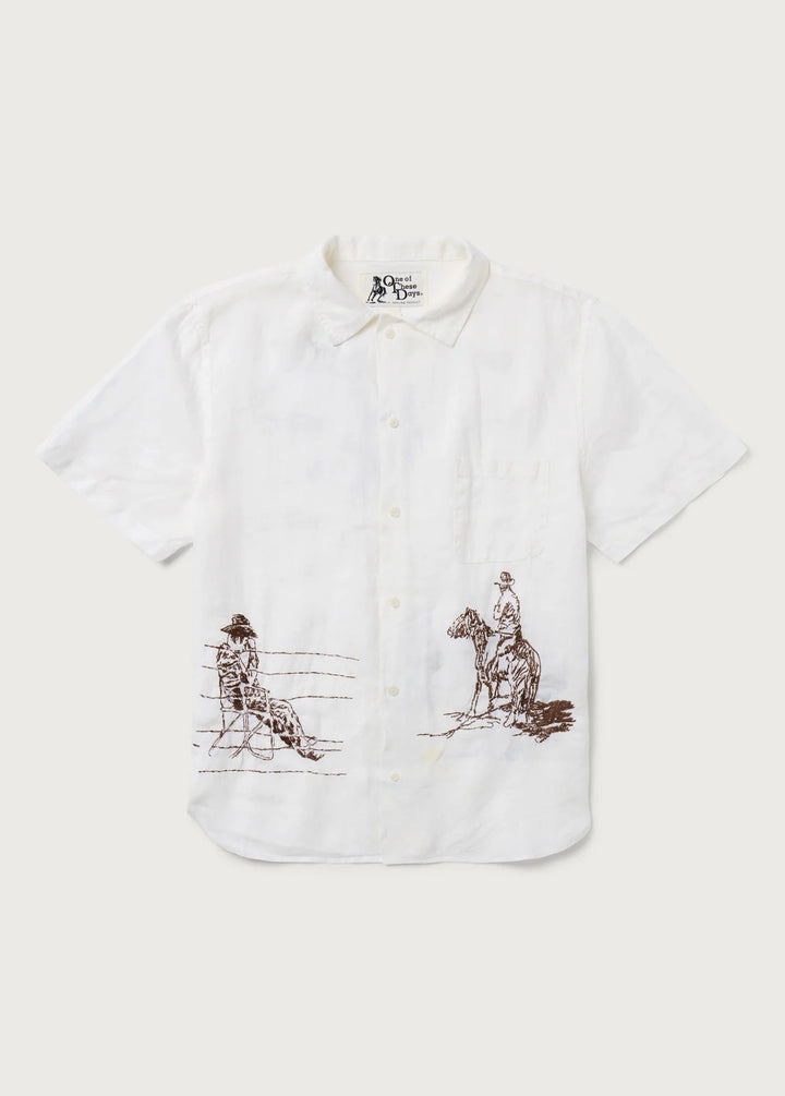 One of These Days - Remember Me Camp Shirt in Ivory - Kalifornia Jean Bar