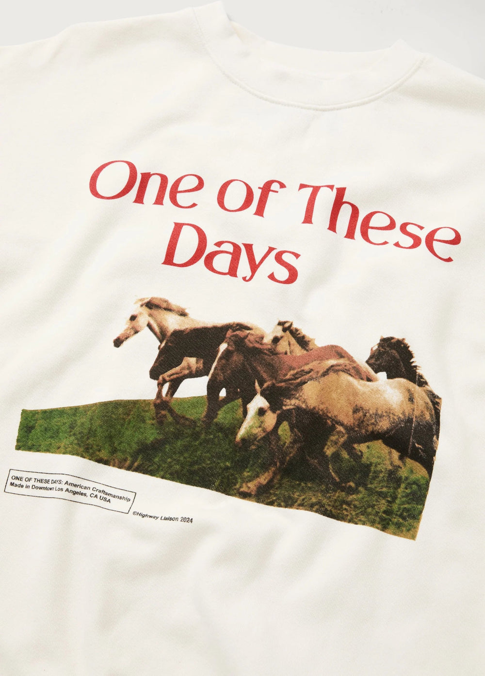 One of These Days - Wild Horses Crewneck in Bone - Kalifornia Jean BarOne of These Days - Wild Horses Crewneck in Bone