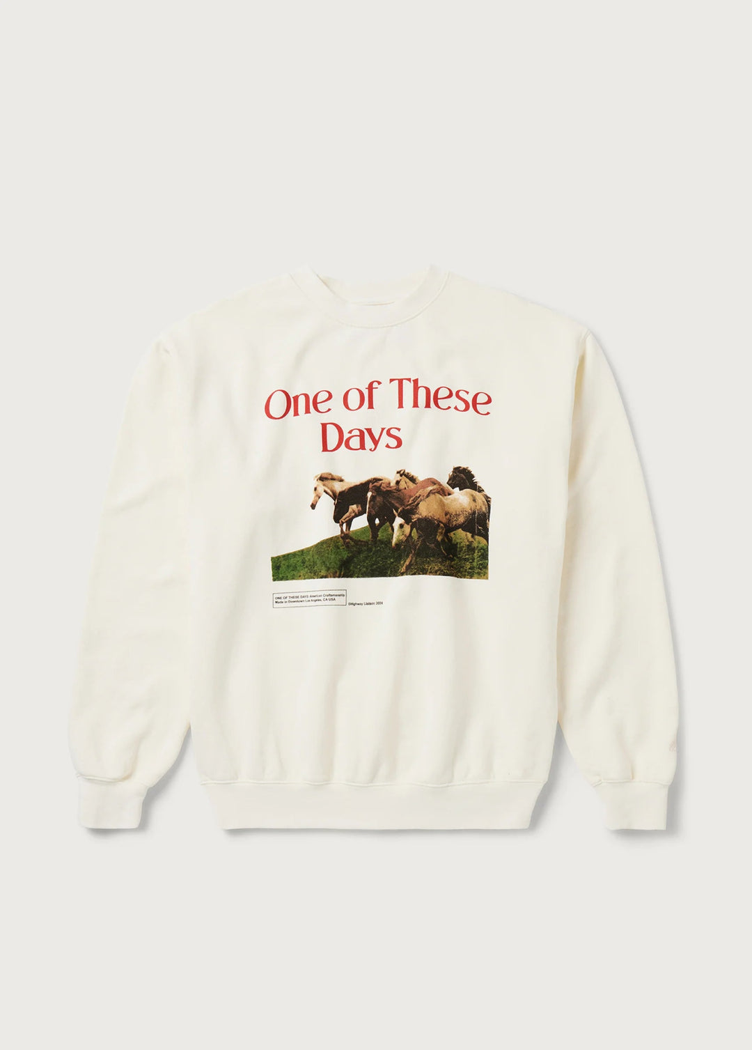 One of These Days - Wild Horses Crewneck in Bone - Kalifornia Jean BarOne of These Days - Wild Horses Crewneck in Bone