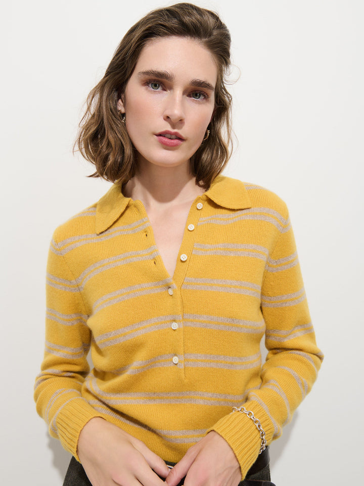 Alex Mill - Park Striped Polo in Washed Cashmere