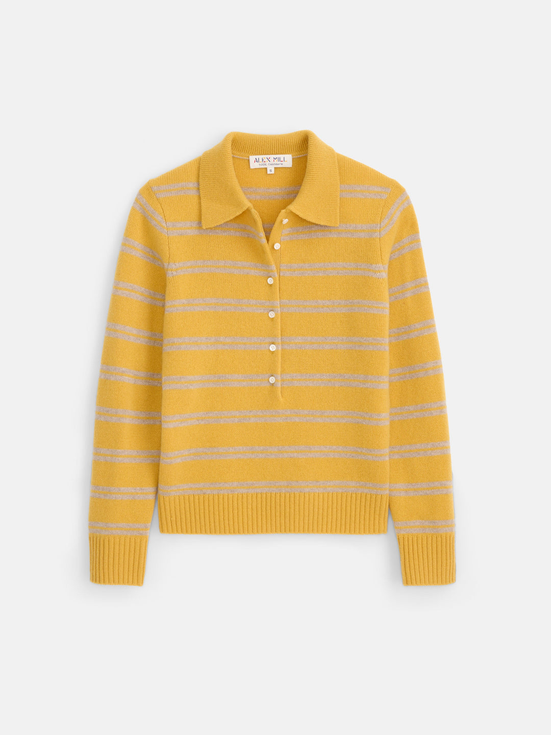 Alex Mill - Park Striped Polo in Washed Cashmere