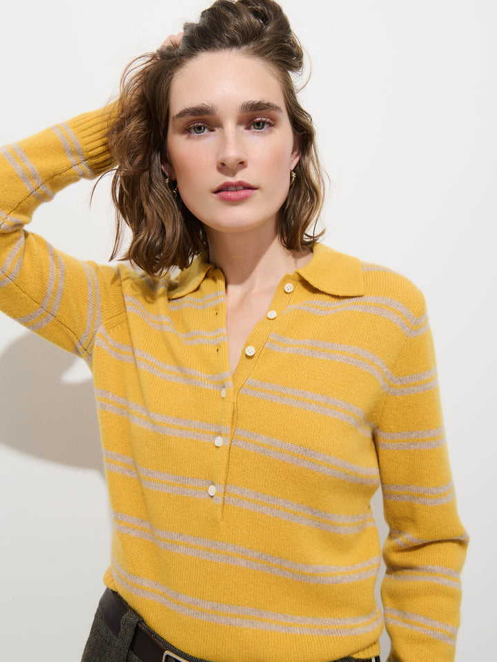 Alex Mill - Park Striped Polo in Washed Cashmere