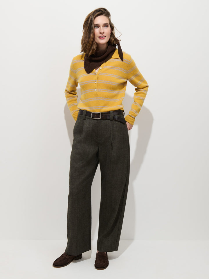 Alex Mill - Park Striped Polo in Washed Cashmere