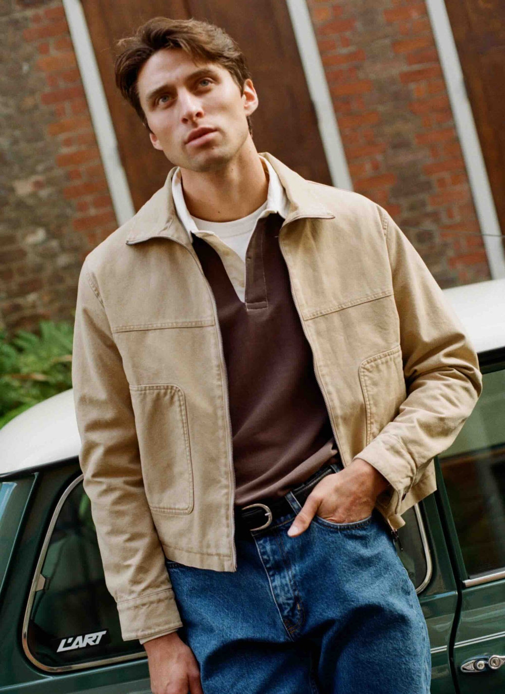 Percival - Brown Editor Embroidered Rugby Polo - Kalifornia Jean Bar