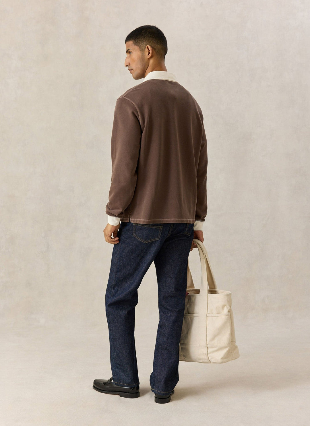 Percival - Brown Editor Embroidered Rugby Polo - Kalifornia Jean Bar