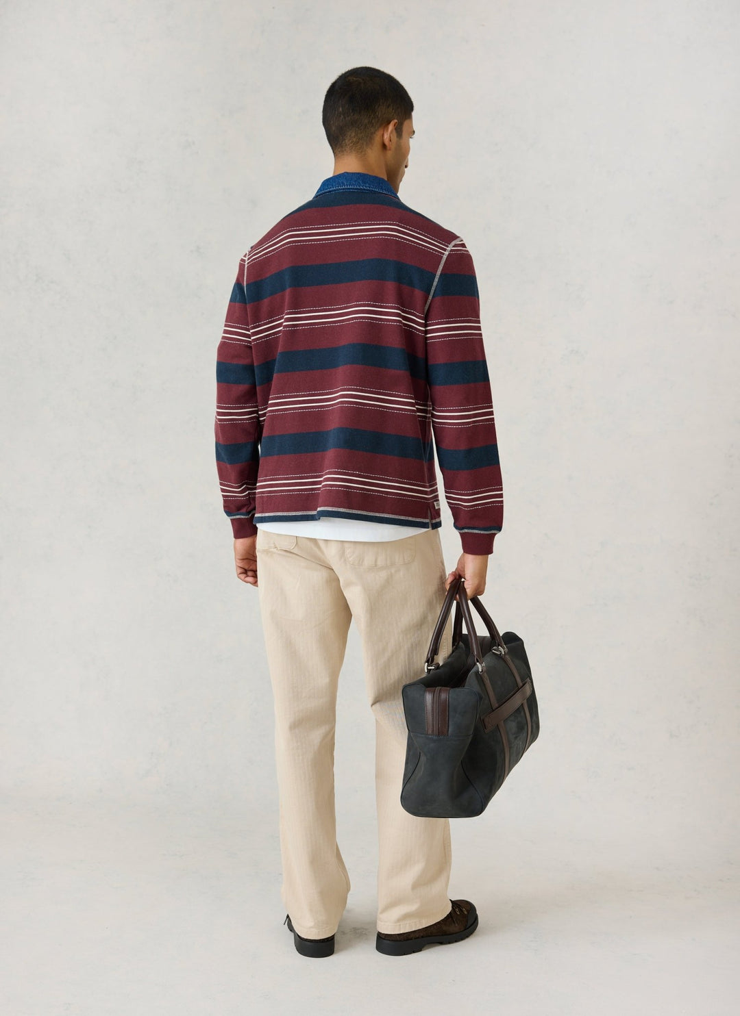 Percival - Dennis Denim Collar Rugby - Burgundy Stripe - Kalifornia Jean Bar
