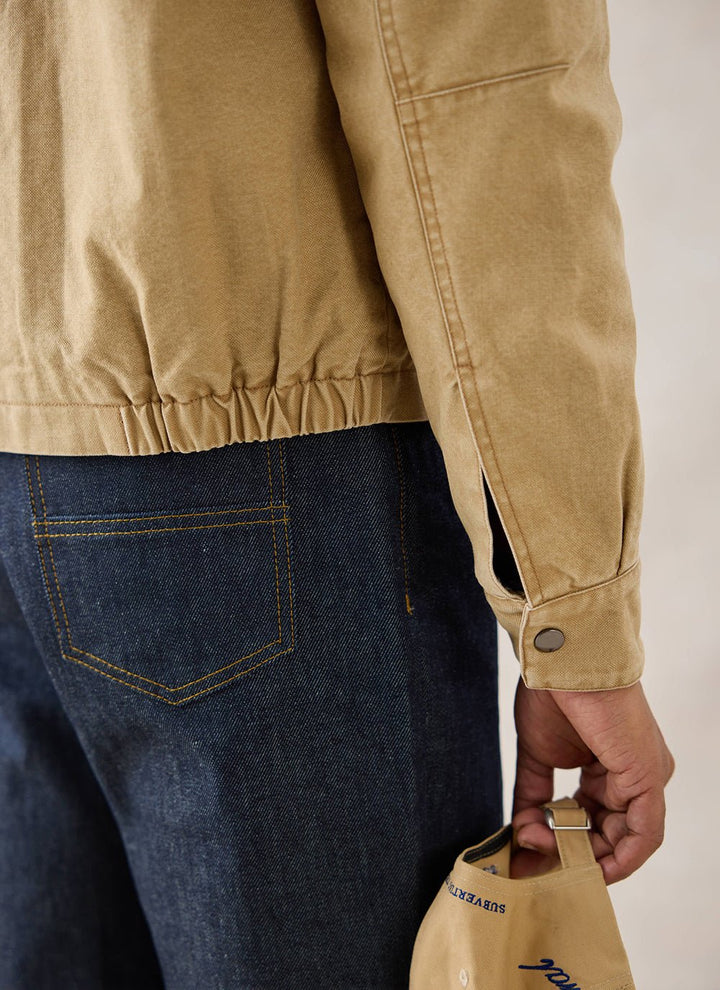 Percival - Jackson Canvas Boxy Harrington Jacket - Cream - Kalifornia Jean Bar