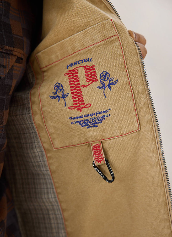 Percival - Jackson Canvas Boxy Harrington Jacket - Cream - Kalifornia Jean Bar
