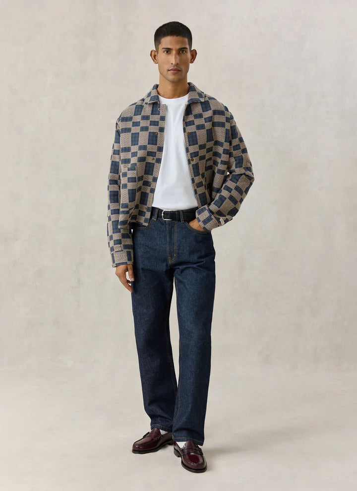 Percival - Wallis Overshirt - Navy Grid Check - Kalifornia Jean Bar