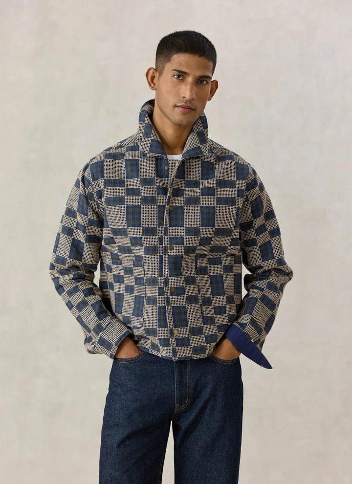 Percival - Wallis Overshirt - Navy Grid Check - Kalifornia Jean Bar