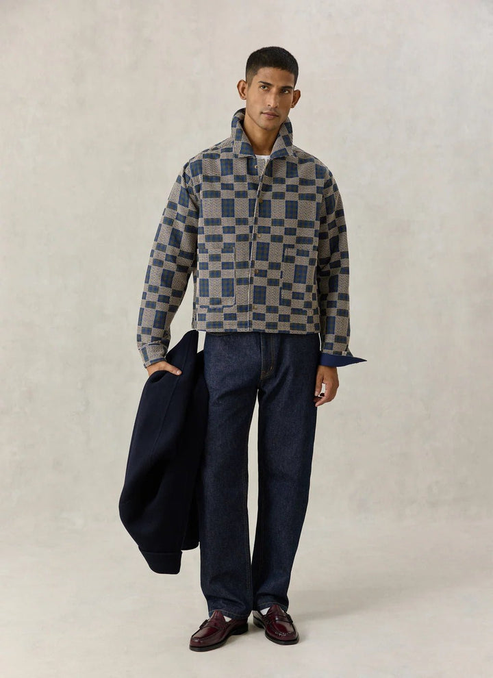 Percival - Wallis Overshirt - Navy Grid Check - Kalifornia Jean Bar