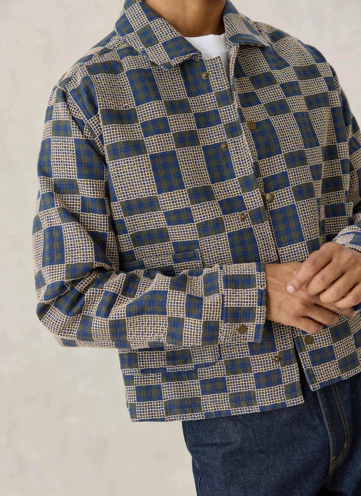 Percival - Wallis Overshirt - Navy Grid Check - Kalifornia Jean Bar