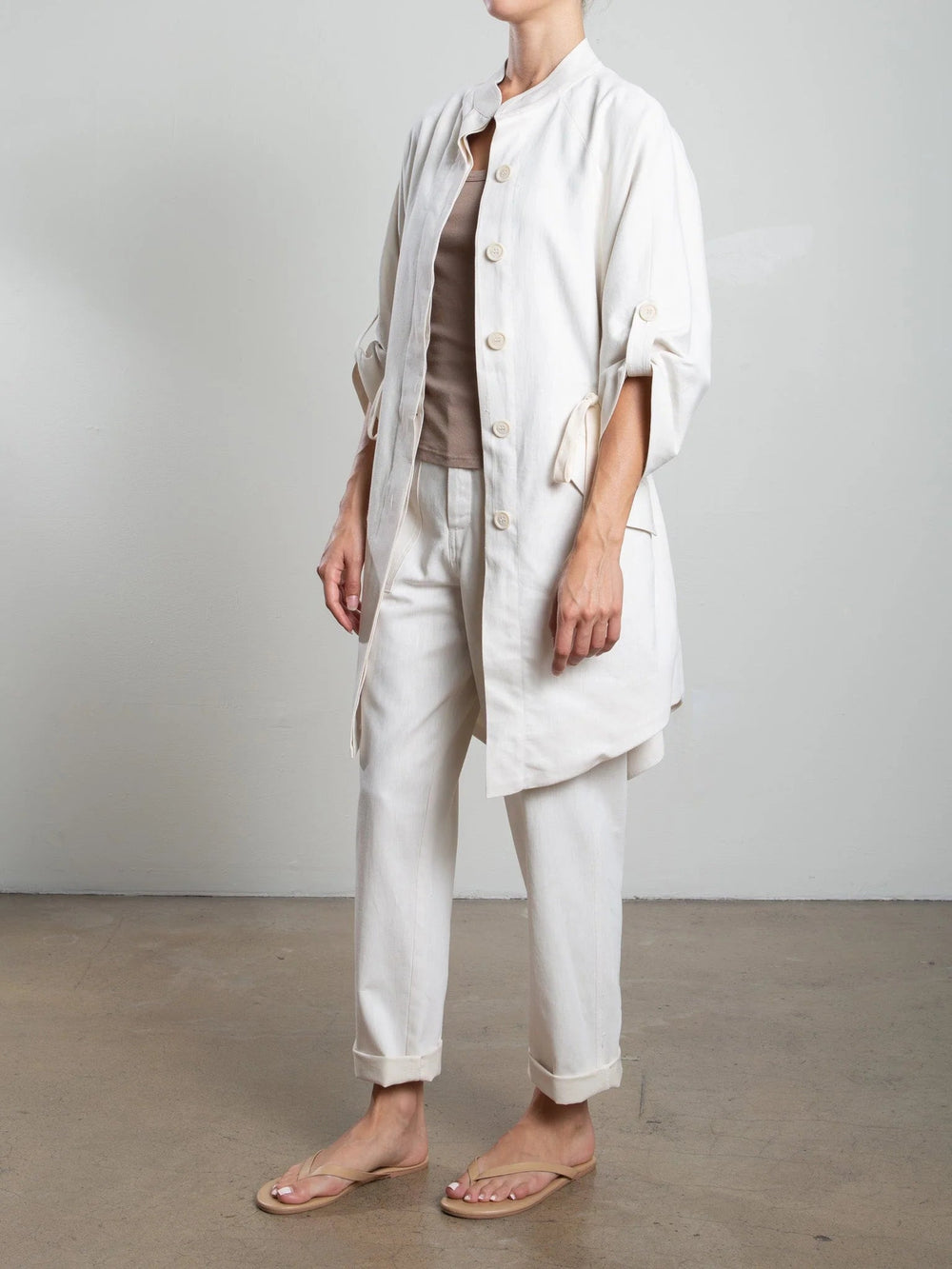 Pharaoh - Tracy Linen Twill Jacket in Bone - Kalifornia Jean Bar