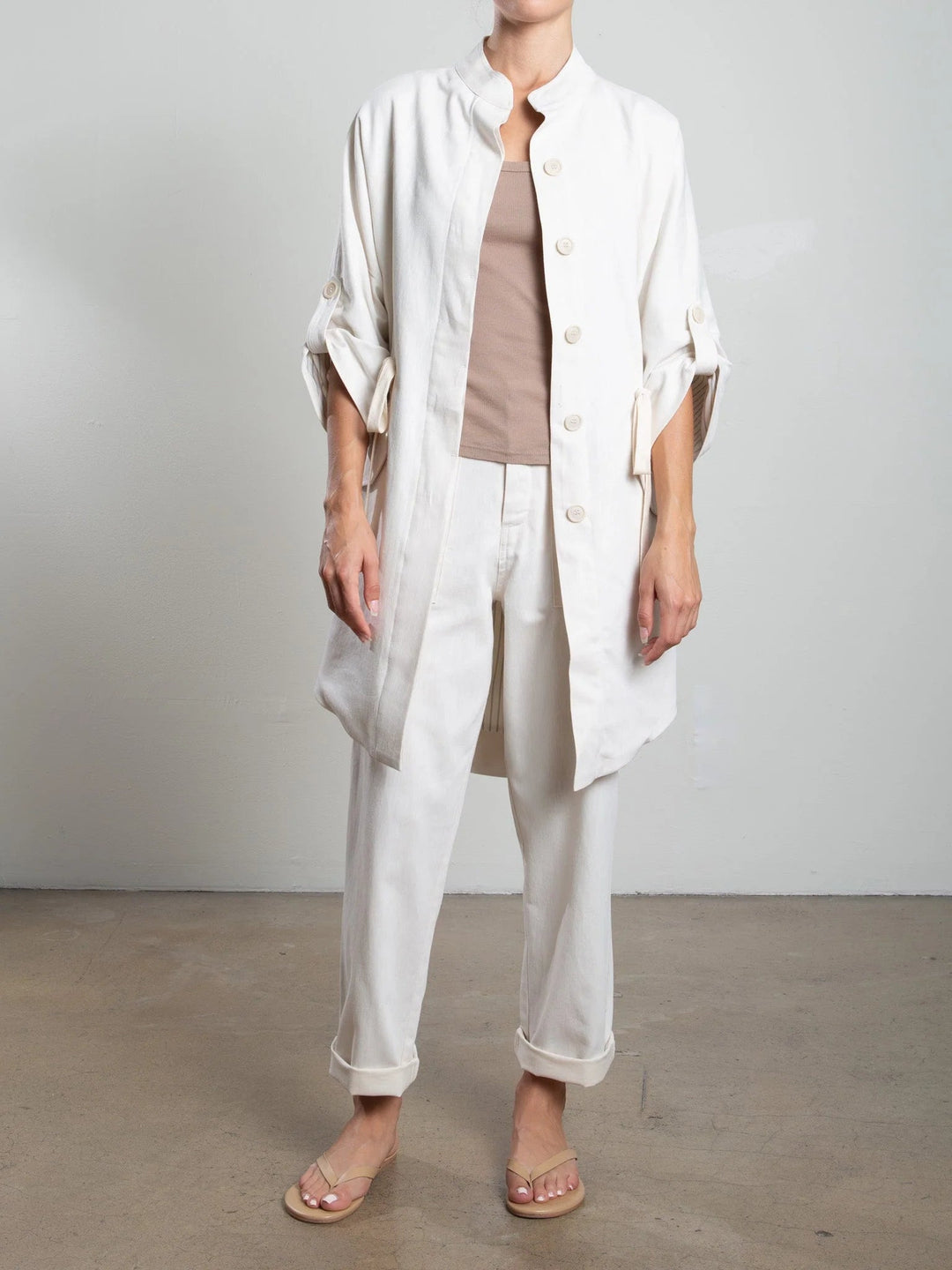 Pharaoh - Tracy Linen Twill Jacket in Bone - Kalifornia Jean Bar