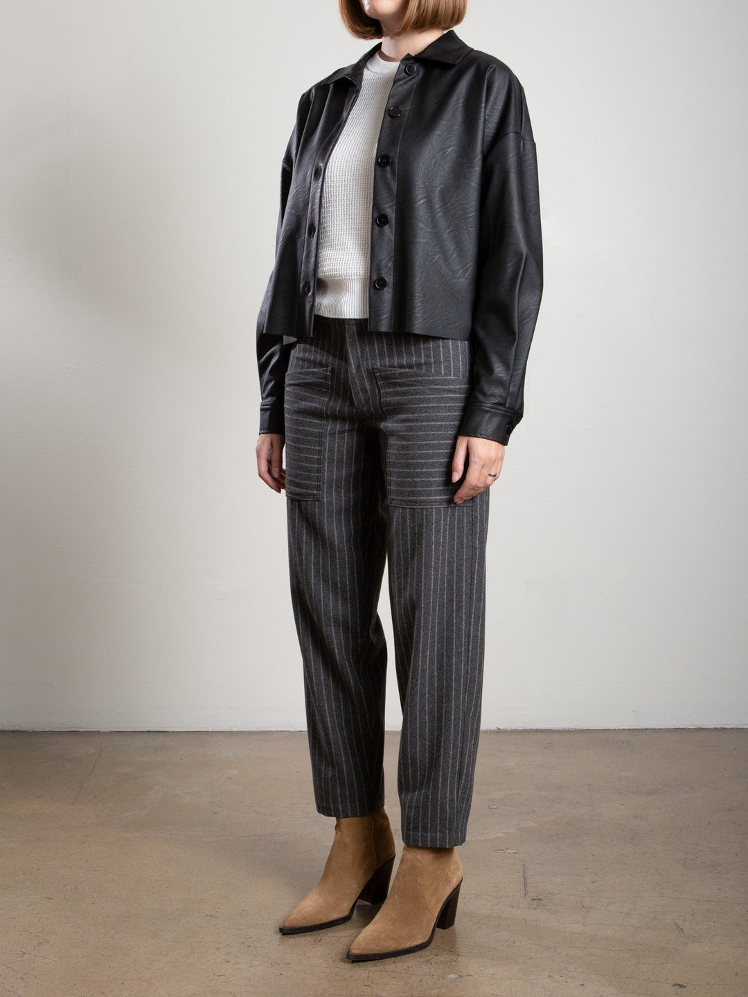 Pharoah - Ezra Pant in Wool Pinstripe Harbor - Kalifornia Jean Bar