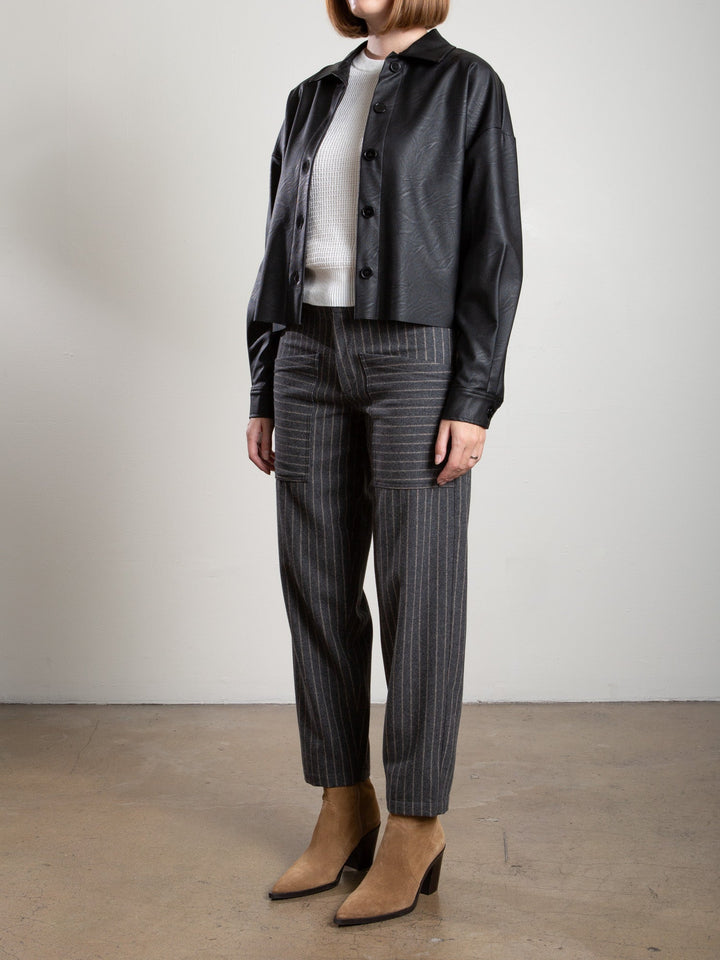 Pharoah - Ezra Pant in Wool Pinstripe Harbor - Kalifornia Jean Bar