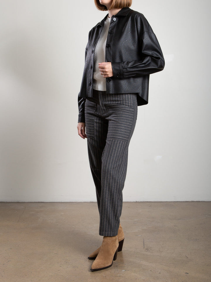 Pharoah - Ezra Pant in Wool Pinstripe Harbor - Kalifornia Jean Bar