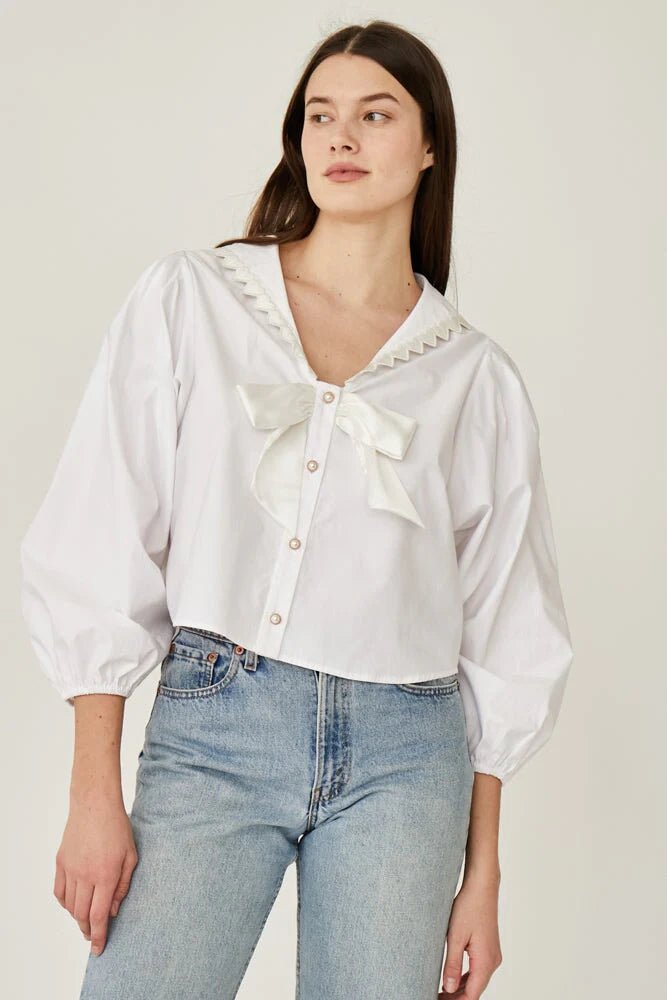 Rachel Antonoff - Alia Top in White - Kalifornia Jean Bar