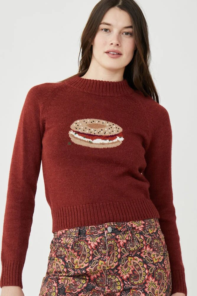 Rachel Antonoff - Bagel Schmear Sweater Burnt Siena - Kalifornia Jean Bar