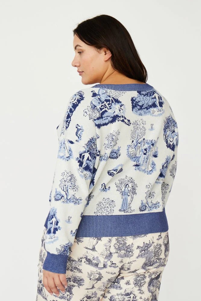 Rachel Antonoff - Blue Manhunt Printed Cori Cardigan - Kalifornia Jean Bar